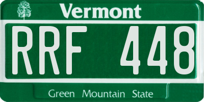 VT license plate RRF448