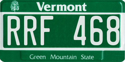 VT license plate RRF468