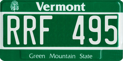 VT license plate RRF495