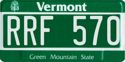 VT license plate RRF570