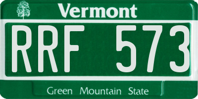 VT license plate RRF573