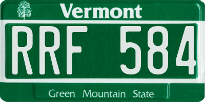 VT license plate RRF584