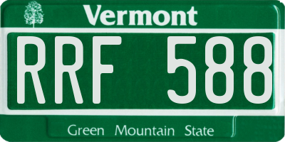 VT license plate RRF588