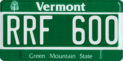 VT license plate RRF600
