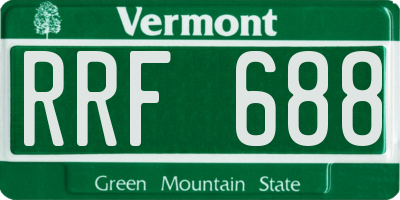 VT license plate RRF688