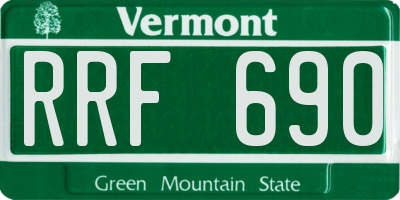 VT license plate RRF690