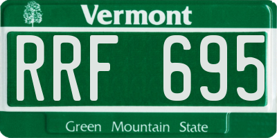 VT license plate RRF695