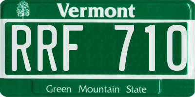 VT license plate RRF710