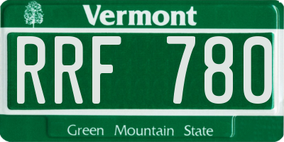 VT license plate RRF780