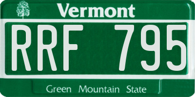 VT license plate RRF795