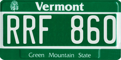VT license plate RRF860