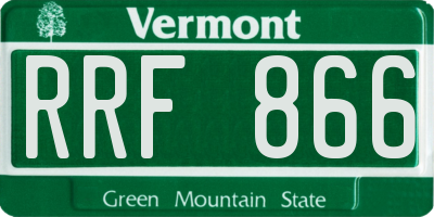 VT license plate RRF866