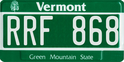 VT license plate RRF868