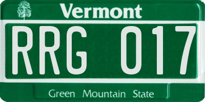 VT license plate RRG017