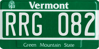 VT license plate RRG082