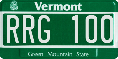 VT license plate RRG100