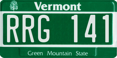VT license plate RRG141