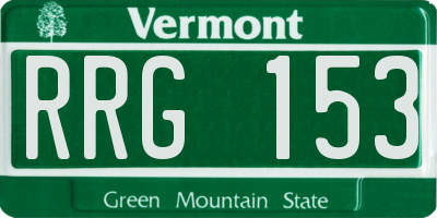 VT license plate RRG153