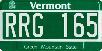 VT license plate RRG165