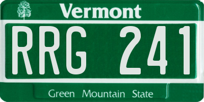 VT license plate RRG241