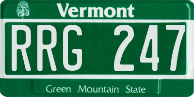 VT license plate RRG247