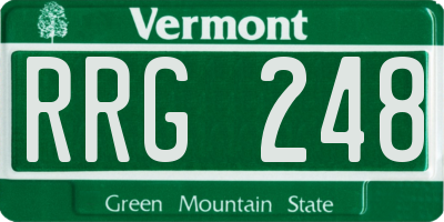 VT license plate RRG248