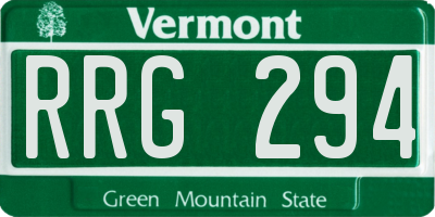 VT license plate RRG294