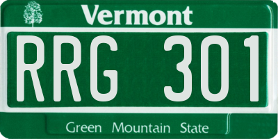 VT license plate RRG301