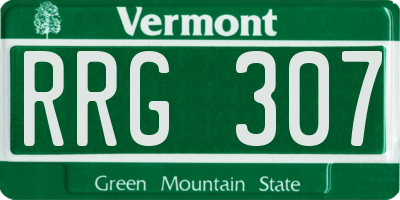 VT license plate RRG307