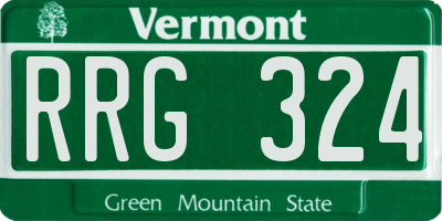 VT license plate RRG324