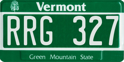 VT license plate RRG327