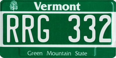 VT license plate RRG332