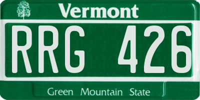 VT license plate RRG426