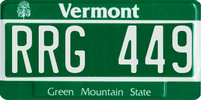 VT license plate RRG449
