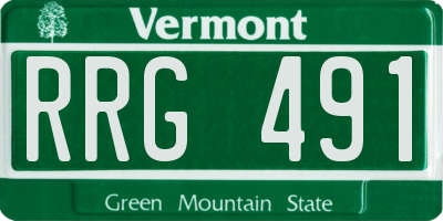 VT license plate RRG491