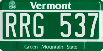 VT license plate RRG537