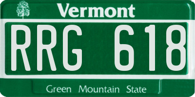 VT license plate RRG618