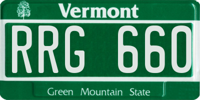 VT license plate RRG660