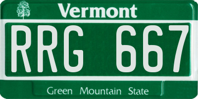 VT license plate RRG667