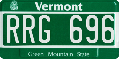 VT license plate RRG696
