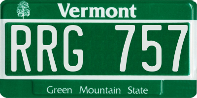 VT license plate RRG757
