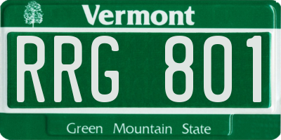 VT license plate RRG801