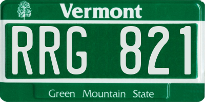 VT license plate RRG821