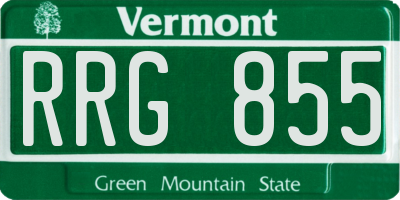 VT license plate RRG855