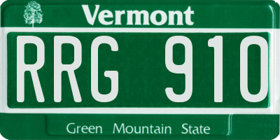 VT license plate RRG910