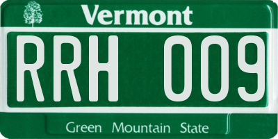 VT license plate RRH009