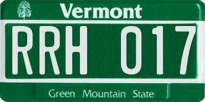 VT license plate RRH017