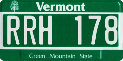 VT license plate RRH178