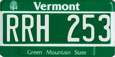 VT license plate RRH253