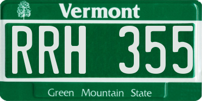 VT license plate RRH355
